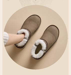 <span class=keywords><strong>Stivali</strong></span> da Neve <span class=keywords><strong>Invernali</strong></span> da <span class=keywords><strong>Donna</strong></span> in Pelle Bovina con Fodera in Peluche Corto e Suola in Schiuma Rinforzata - Product Image 3