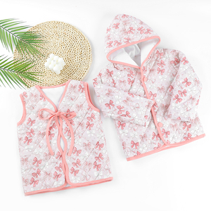 Veste de Style <span class=keywords><strong>tamarack</strong></span> à capuche matelassée motif floral bleu clair motif de couture numérique enfant en bas âge fille veste vêtements chauds pour enfants - Product Image 6