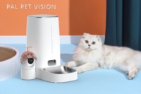 Distributeur automatique de nourriture pour animaux de compagnie 2 en 1 portable et élégant, bol en acier inoxydable pour chien, alimentation programmée, caméra pour oiseaux, application d'eau
