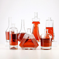 Bouteilles en verre personnalisées de luxe en gros, bouteilles en verre vides pour spiritueux, pour la fabrication artisanale de bourbon, rhum, emballage de boissons haut de gamme