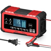 Chargeur de batterie à impulsions 12V 15A / 24V 8A, affichage LED, compatible voiture et moto, compatible batteries au plomb-acide