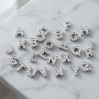 Breloques coulissantes personnalisées de Noël en strass de 10 mm, alphabet A-Z, pour bracelets avec cristaux