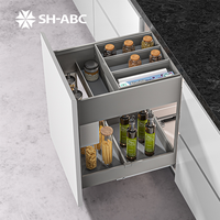 Panier à épices coulissant double couche en aluminium, organisateur de condiments multi-compartiments pour tiroir de cuisine et armoire