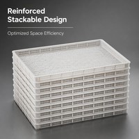 Plateau de congélation industriel robuste, ventilé, empilable, multi-usages, facile à nettoyer, pour la transformation alimentaire, vente en gros