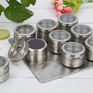 Latas de especias magnéticas, latas de especias de acero inoxidable con pedestal - Product Image 4