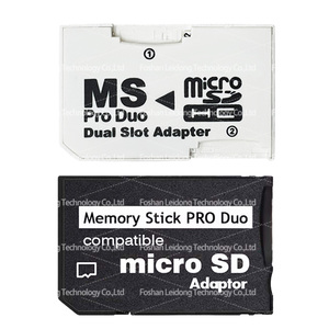 Adaptador de Memoria <span class=keywords><strong>Pro</strong></span> <span class=keywords><strong>Duo</strong></span> para PSP 1000 2000 3000, Ranura Dual para Micro SD TF a MS, Adaptador de Memoria <span class=keywords><strong>Pro</strong></span> <span class=keywords><strong>Duo</strong></span> para PSP - Product Image 1