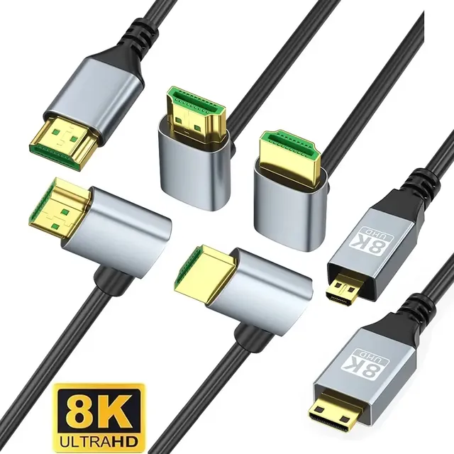 Wholesale HDTV Cable 8K60 Connection Cable Display Data Cable High Definition Cable up and Down Left and Right Elbow Version 2.1