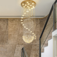 Personnalisé hôtel grands lustres longs en or plafond luxe suspendus suspensions éclairage led escalier lustre moderne en cristal