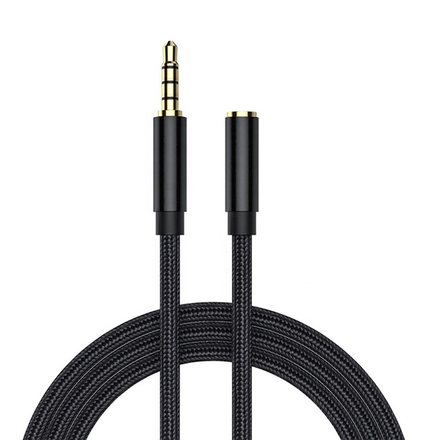 Headphone Extension Cable Nylon Braided 3.5mm Male to Female Audio Extension Cord Stereo 3.5mm PVC Gold Plated Polybag Stock