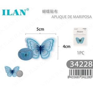 Applicazione a farfalla Ilan 5x4cm termoadesiva per decorazione di abbigliamento - Product Image 1