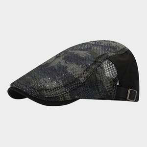 New <b>Summer</b> Camo Mesh <b>Flat</b> Top Ivy Hat Outdoor Breathable Mesh Men Women Camouflage Fashion Casual Beret Hat - Product Image 5