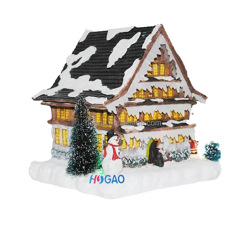 miniature Christmas decoration village house with led lights