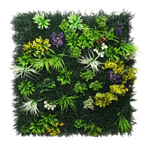 Mur végétal artificiel personnalisé, mur de fleurs artificielles, plantes vertes artificielles en plastique, mur de fond pour centre commercial - Product Image 2