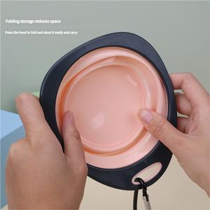 קערת אוכל ניידת ידידותית לסביבה מחומרים ABS, TPE וסיליקון, בעיצוב עגול, עם דוגמה אחידה, מתאימה לחתולים וכלבים, לאכילה איטית, לנסיעות, לשימוש חיצוני, מתקפלת וניתנת להרחבה. - Product Image 3