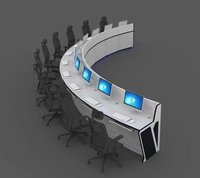 Console de surveillance de diffusion, centre de commande de sécurité, salle de contrôle, équipement de bureau, meubles de salle de contrôle
