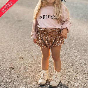 <strong>Hot</strong> Sale New Fashion High Quality Toddler Kid's Sparkle <strong>Sequin</strong> Bloomies High Waist Kids <strong>Shorts</strong> - Product Image 4