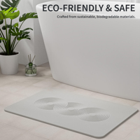 Tapis de bain en pierre de diatomée FIGOO - Séchage rapide, antidérapant, absorbant l'eau, tapis de sol pour salle de bain - Vente flash
