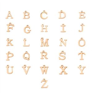Breloques alphabet A-Z en acier inoxydable pour la fabrication de bijoux, plaquées or 18 carats - Product Image 6