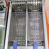 Friteuse électrique commerciale Kingbetter à double cuve en acier inoxydable, capacité 17-20L, 18KW, certifiée CE, pour hôtels et restauration rapide
