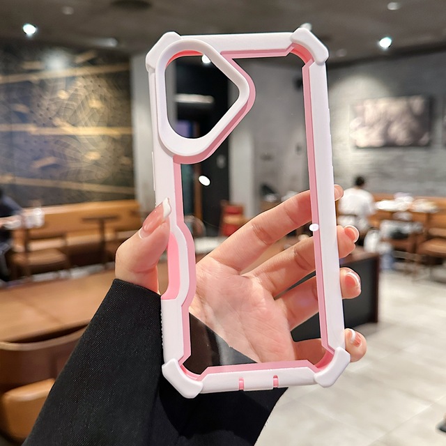 2026 New Arrive Transparent 2 in 1 Tpu Strong Protection Mobile Phone Case for Iphone 17 Air 16 15 14 13 Pro Max