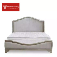 Lit double en bois massif de style classique européen antique, mobilier de chambre à coucher rétro pour mariage avec fonctions extensibles et de rangement