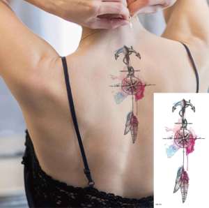 สติกเกอร์สักลายชั่วคราวแบบอินเดีย ครึ่งแขน กันน้ำ สีดำขาว สำหรับตกแต่งร่างกาย ขายส่ง - Product Image 1