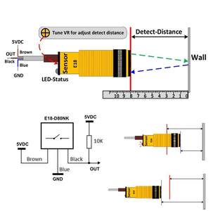 E18-D80NK 3-80cm sakelar Sensor inframerah modul Sensor penghindar halangan saklar fotoelektrik dengan konektor - Product Image 6