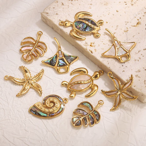 Thời Trang Mùa Hè Bãi Biển Đồ Trang Sức Thép Không Gỉ Tự Nhiên Vỏ Rùa Con Sao Biển Conch DIY Mặt Dây Chuyền Phụ Kiện - Product Image 5