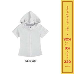 Fabricantes de ropa de verano personalizado Post-Bag Collar 40 piezas de 92% algodón y 8% Spandex 220G <span class=keywords><strong>Camiseta</strong></span> de manga corta para <span class=keywords><strong>mujer</strong></span> - Product Image 4