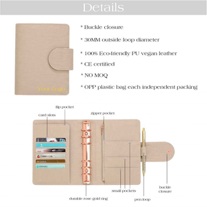 สมุดโน้ตสำนักงานแหวนโรสโกลด์6สีทำจากหนัง A6วางแผนทางการเงิน12สี - Product Image 5