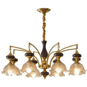 Lámpara de Techo LED de Estilo Sudeste Asiático Vintage con Múltiples Cabezas, Cristal con Efecto de Grieta de Hielo, para Sala de Estar, Dormitorio, Estudio - Product Image 4