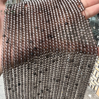 Perles en vrac de pierre précieuse naturelle obsidienne glacée facettée de 2 mm, 3 mm, 4 mm pour la fabrication de bijoux