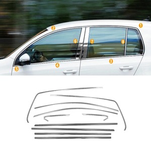 Bande décorative pour fenêtre de voiture, cadre de porte extérieur en acier inoxydable pour Volkswagen Golf 6/7/8 2021-2024, kit carrosserie, accessoires de voiture - Product Image 1