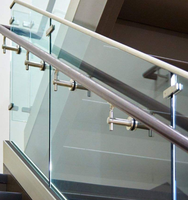 Rampe de balcon en verre, vente en gros, garde-corps en verre et acier inoxydable pour intérieur et extérieur, quincaillerie pour garde-corps en verre