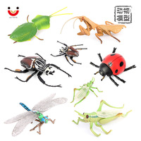 Figurines d'insectes en PVC solide, modèle de simulation, mantisse, coccinelle, insectes, figurines d'animaux, jouets, vente en gros
