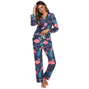 Set <span class=keywords><strong>Pigiama</strong></span> da <span class=keywords><strong>Donna</strong></span> in Modal con Maglia a Maniche Lunghe e Pantaloni Lunghi, Multicolore, Morbido e Confortevole - Product Image 2
