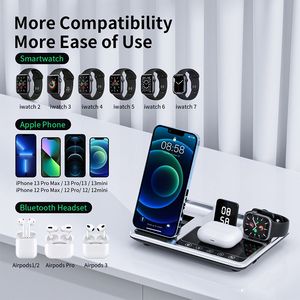 แท่นชาร์จไร้สายอัจฉริยะ 30W แบบพับได้ 4-in-1 พร้อมโลโก้สั่งทำพิเศษ สำหรับโทรศัพท์ นาฬิกา หูฟัง และอะแดปเตอร์เชื่อมต่อแบบแม่เหล็ก - Product Image 6