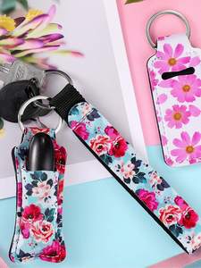 Llaveros de Neopreno con Correa para la Muñeca, Porta Lápiz Labial, Bolsa para Bálsamo Labial, Colores Vibrantes para Niñas y Mujeres - Product Image 2