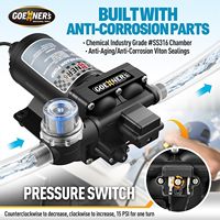 Pompe à eau à membrane auto-amorçante en acier inoxydable 110/220V AC 0.5 HP 6GPM 70PSI avec interrupteur réglable pour système solaire DC