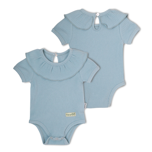 Combinaison bébé de haute qualité, rayures côtelées, jersey de coton tricoté, body bébé <span class=keywords><strong>fille</strong></span>, boutons pression, manches courtes, été - Product Image 3