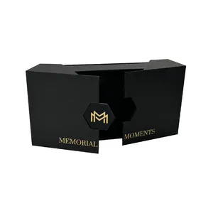 Caixa de cartão-presente magnética de 2 peças para lembrancinhas, porta dupla lateral aberta, folha de laminação personalizada premium com logotipo