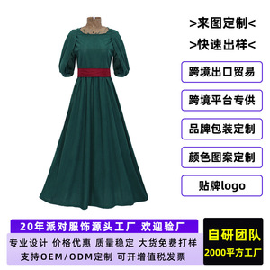 Disfraz de Penélope de Odyssey, Vestido Largo Verde de Diosa Griega con Cinturón Rojo para Juego de Rol de Halloween - Product Image 5