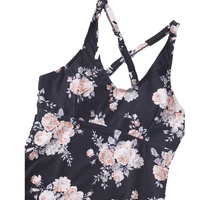 Maillot de bain à imprimé Floral, taille haute, cordon de serrage, Micro, dos nu, Sexy, col en U, fendu, pour femmes