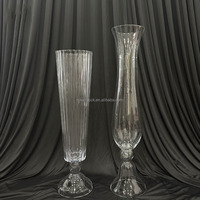 Vase à fleurs en verre transparent haut de forme trompette pour décoration de table de mariage NIKA