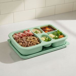 Custom New LOW MOQ Silicone Durable Back <b>School</b> Food Grade Smooth Leak Proof <b>Lunch</b> <b>Box</b> Microwave Dishwasher Safe Rectangle - Product Image 2