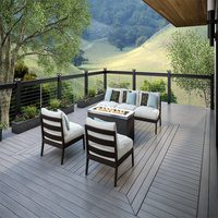 Planches de terrasse en composite bois-plastique Vanjoin, revêtement de sol WPC, imperméable, pour jardin et terrasse