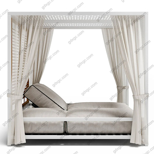 Lit de soleil en aluminium, chaise longue au bord de la <span class=keywords><strong>piscine</strong></span> Nouveau design Plage Grand lit de soleil Lit de soleil carré en aluminium Chaises longues d'<span class=keywords><strong>extérieur</strong></span> - Product Image 3