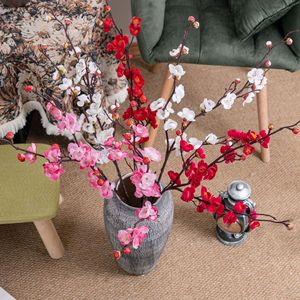 Branches de fleurs de prunier artificielles CallaFloral, rose rouge réaliste, décoration de mariage et de maison, 120 cm - Product Image 1