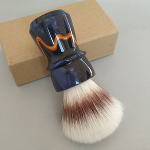 Brocha de Afeitar Vegana para Hombre DISHI OEM con Logotipo Personalizado, Nueva, de 20-30 mm, con Nudos de Pelo Sintético, Mango de Resina, para el Cuidado Masculino - Product Image 1