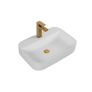 Lavabo Rectangular de Cerámica Blanco para Baño, Marca Bothwa, Certificado por CUPC, para Instalar sobre Encimera - Product Image 1